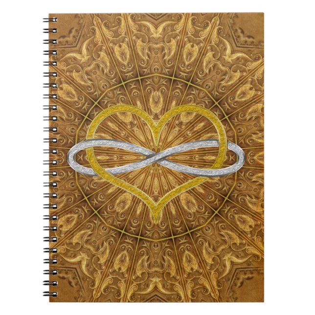 Heart Infinity Gold Silver Notebook (Front)
