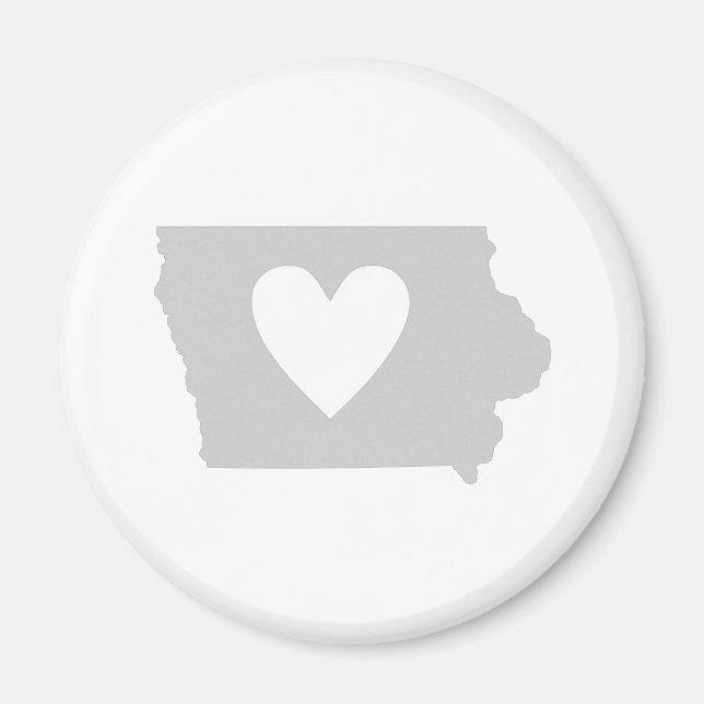Heart Iowa state silhouette Magnet (Front)