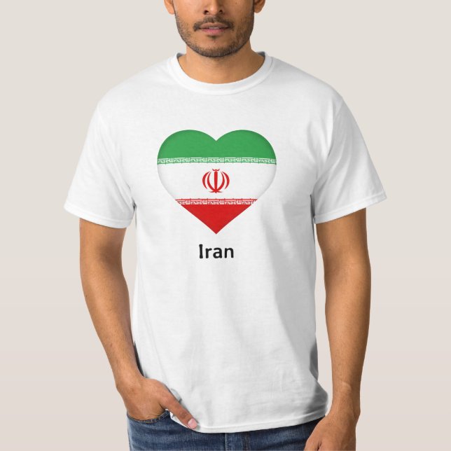 Heart - Iran Flag T-Shirt (Front)