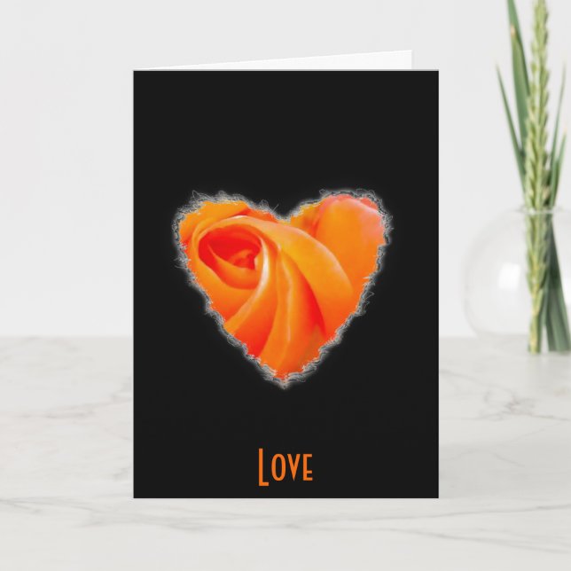 Heart is a Rose Valentine Love Holiday Card (Front)