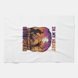 Heart Its Always Halloween Witch Cauldron Tree Moo Kitchen Towel