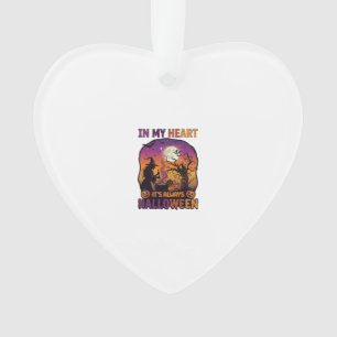 Heart Its Always Halloween Witch Cauldron Tree Moo Ornament