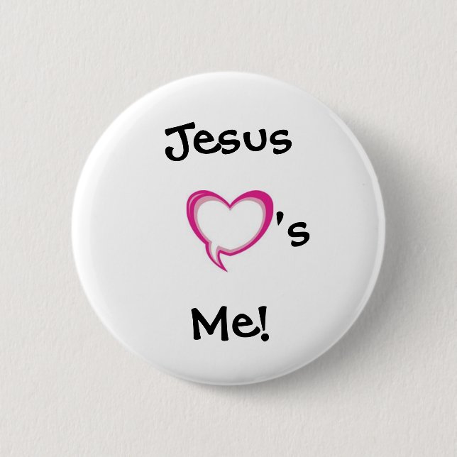 heart, Jesus  Me!, 's 2 Inch Round Button (Front)