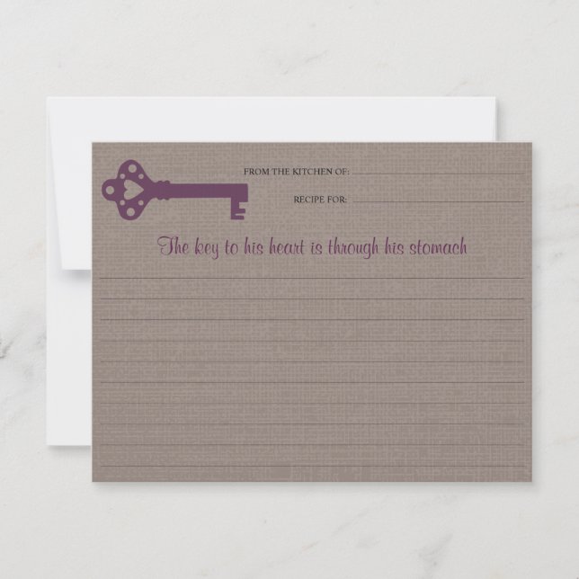 Heart Key Recipe Card (Front)