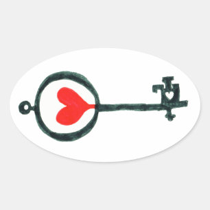 Heart Key Sticker