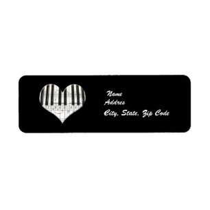 Heart Keyboard Piano Label