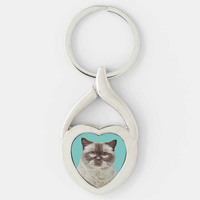 Heart Keychain & British Shorthair Cat (Front)