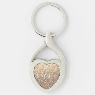 Heart Keychain Glitter Personalized Name
