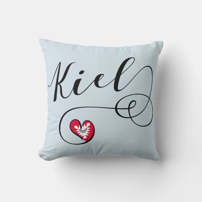 Heart Kiel, Germany, Schleswig-Holstein Throw Pillow (Front)