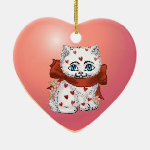 Heart Kitten custom ornaments