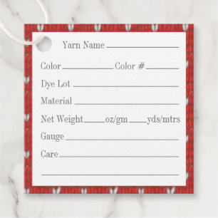 HEART KNIT 2" Square Yarn Tags