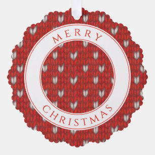 HEART KNIT Scalloped Paper Ornament Card