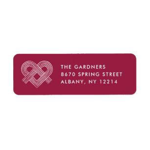 Heart Knot Valentine's Day Mailing Label - Plum