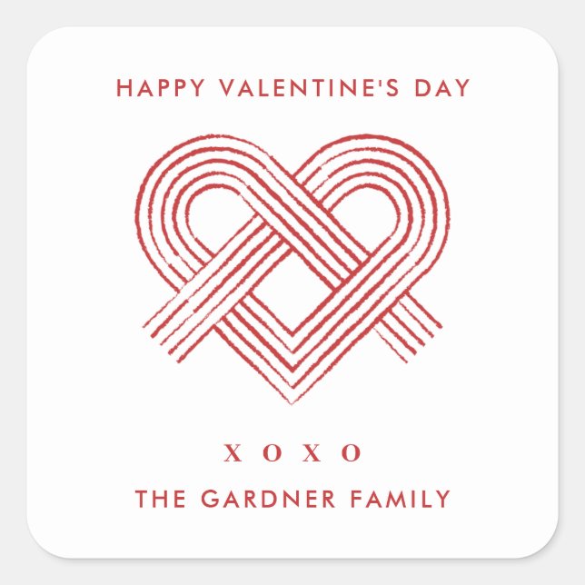 Heart Knot Valentine's Day Sticker - Crimson (Front)