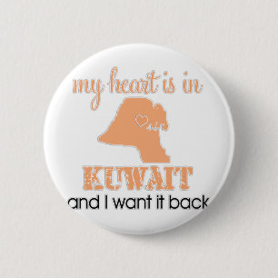 Heart Kuwait 2 Inch Round Button