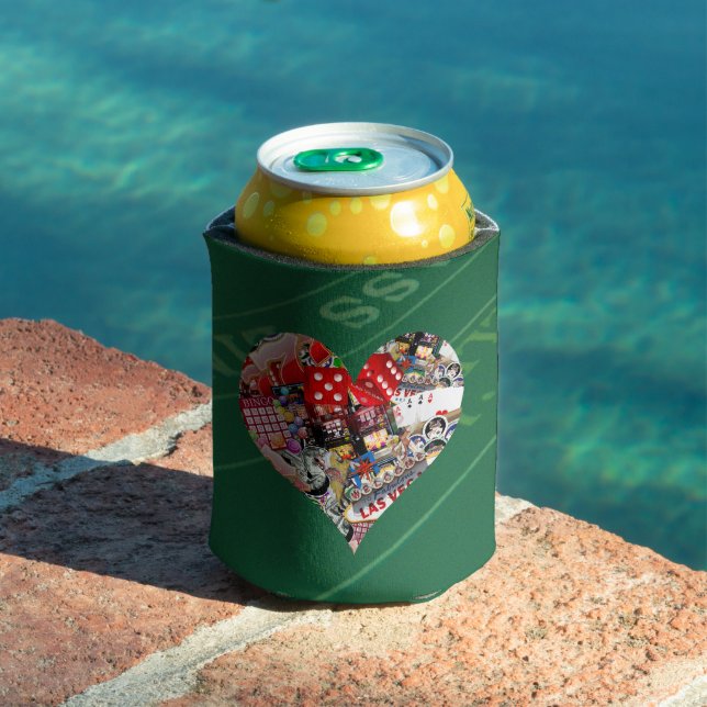 Heart - Las Vegas Playing Card Shape Can Cooler (In Situ Pool)