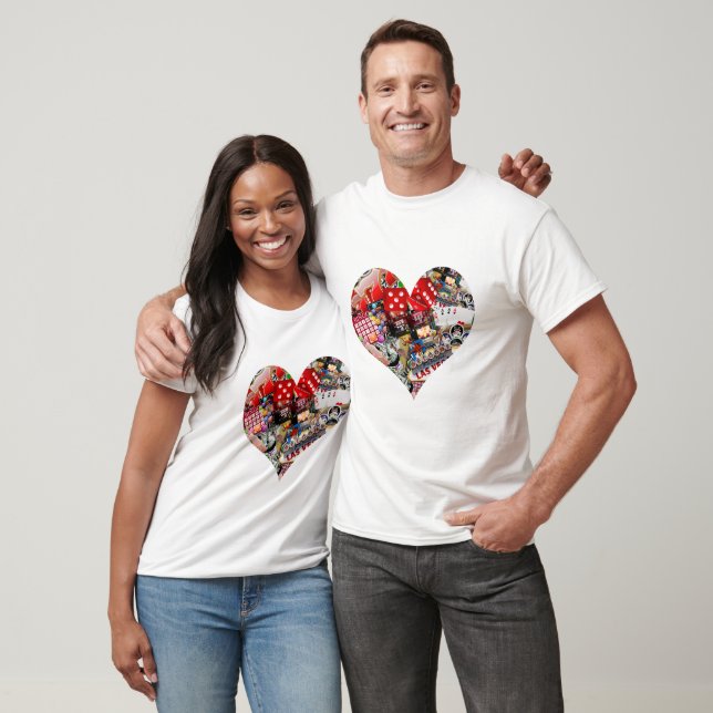 Heart - Las Vegas Playing Card Shape T-Shirt (Unisex)