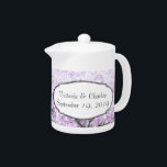 Heart Leaf Lavender Tree Vintage Bird Wedding<br><div class="desc">Heart Leaf Lavender Love Romantic Tree Vintage Bird Wedding Teapot</div>