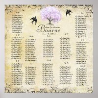 Heart Leaf Lavender Tree Vintage Bird Wedding