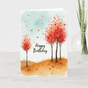 Heart Leaves Artistry Birthday Card