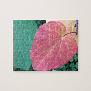 Heart Leaves of Yellow Red Green - Jigsaw Puzzle