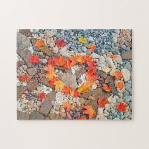 Heart Leaves puzzles Rock Garden Personalize