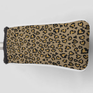 Heart Leopard Pattern in Natural Colours Golf Head Cover
