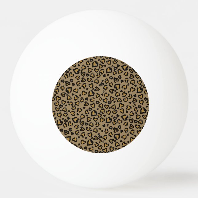 “Heart Leopard Pattern in Natural Colours Ping Pong Ball (Front)