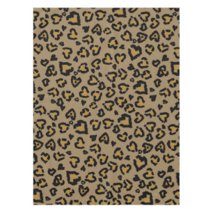 Heart Leopard Pattern in Natural Colours Tablecloth