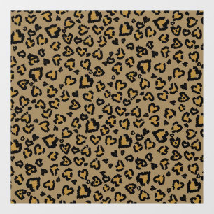 Heart Leopard Pattern in Natural Colours Window Cling