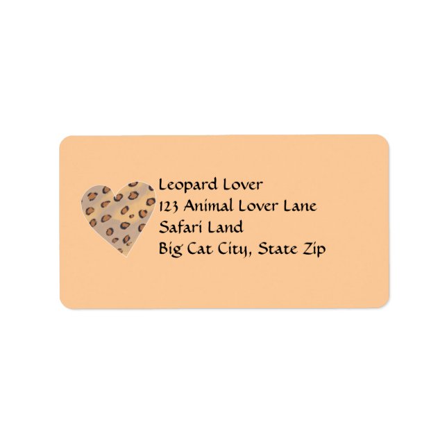Heart Leopards, Custom Address Labels (Front)