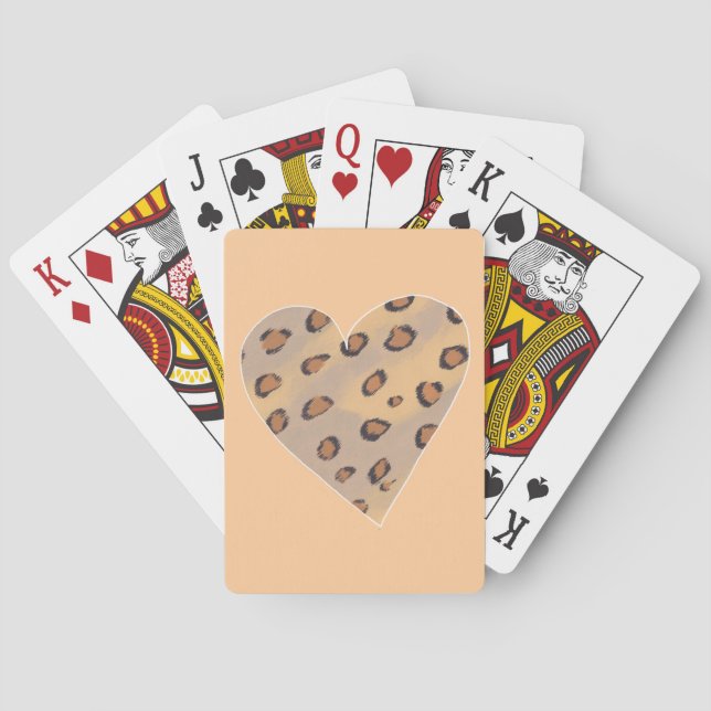 Heart Leopards, Custom Playing Cards (Back)