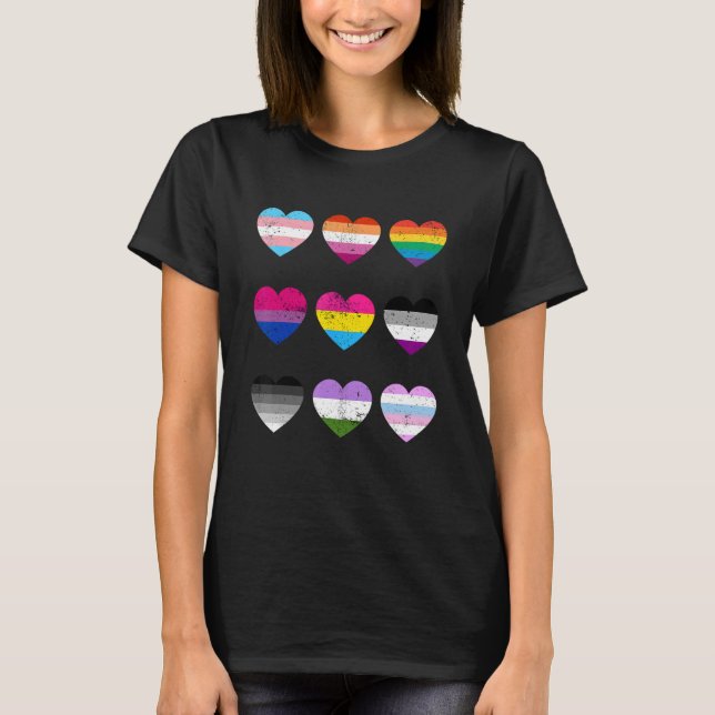 Heart Lgbt Flag happy pride month transgender mtf  T-Shirt (Front)
