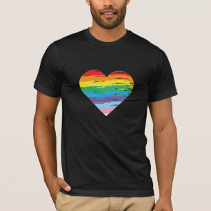 HEART LGBTQIA Rainbow Flag, Gay Pride T-Shirt 