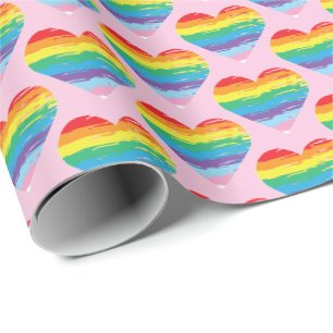 HEART LGBTQIA Rainbow Pride Love Cool Wrapping Paper
