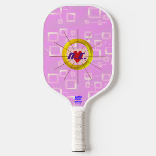 Heart Light Pink Tint Squares Pickleball Paddle