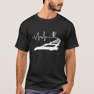 heart line Railroad crossing Trains Gift for railw T-Shirt