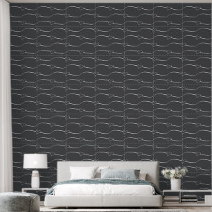 Heart Links, Light Grey on Very Dark Grayish Blue  Wallpaper