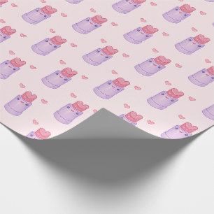 Heart Lipstick Pastel Kawaii Wrapping Paper