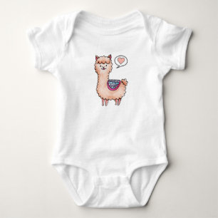 Heart Llama Baby Bodysuit