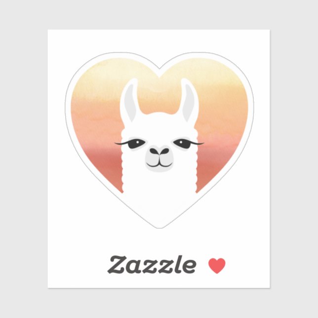 Heart Llama Custom-Cut Vinyl Stickers (Sheet)