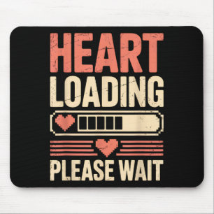 Heart Loading Please Wait Retro Xel Valentine Humo Mouse Pad