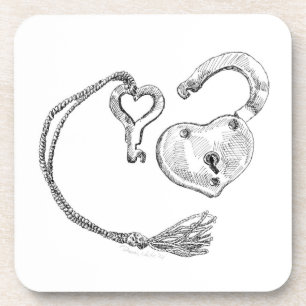 Heart Lock & Key Coaster