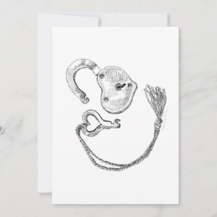 Heart Lock & Key Flat Card