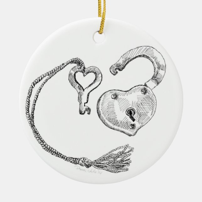 Heart Lock & Key Ornament (Front)