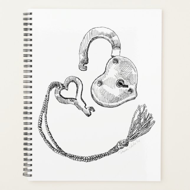 Heart Lock & Key Planner (Front)