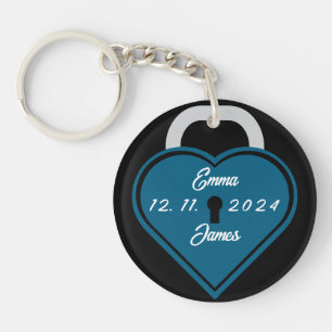 Heart lock keychain