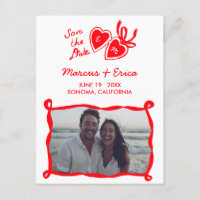 Heart Locket Custom Photo Initials Save the Date