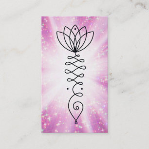 *~* Heart Lotus Glitter Rays Nirvana Reiki Yoga Business Card
