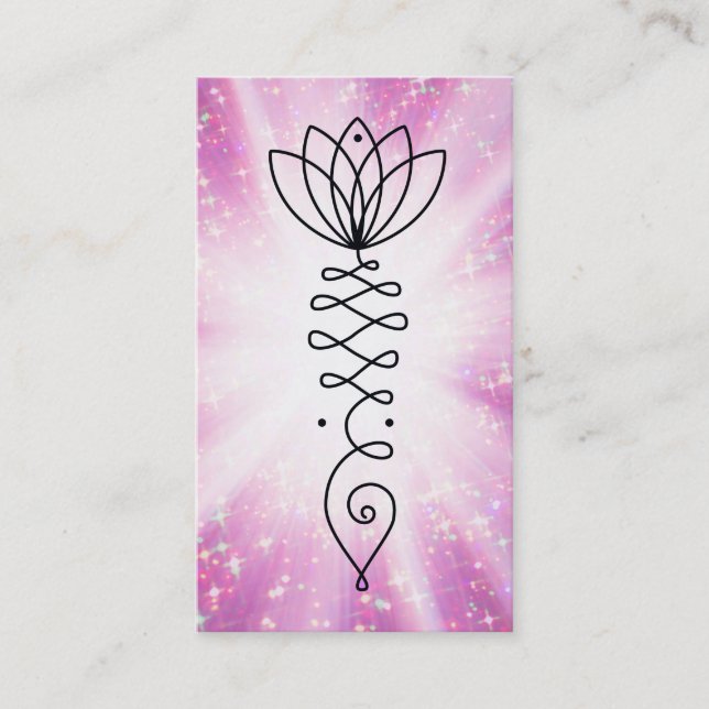 *~* Heart Lotus Glitter Rays Nirvana Reiki Yoga Business Card (Front)